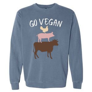 Go Vegan Or Go Home Vegetarian Funny Vegan Veganism Diet Go Vegan Garment-Dyed Sweatshirt