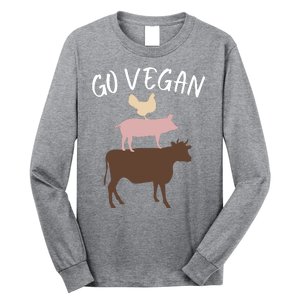 Go Vegan Or Go Home Vegetarian Funny Vegan Veganism Diet Go Vegan Long Sleeve Shirt