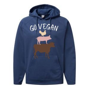 Go Vegan Or Go Home Vegetarian Funny Vegan Veganism Diet Go Vegan Performance Fleece Hoodie