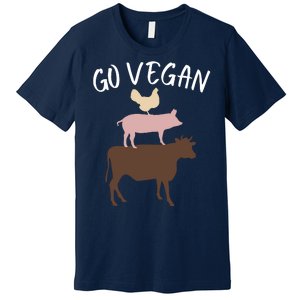 Go Vegan Or Go Home Vegetarian Funny Vegan Veganism Diet Go Vegan Premium T-Shirt