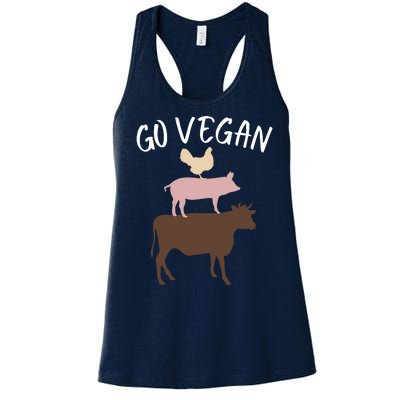 Go Vegan Or Go Home Vegetarian Funny Vegan Veganism Diet Go Vegan Women's Racerback Tank