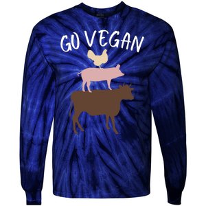 Go Vegan Or Go Home Vegetarian Funny Vegan Veganism Diet Go Vegan Tie-Dye Long Sleeve Shirt