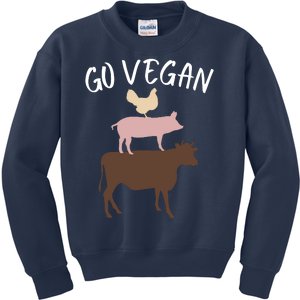 Go Vegan Or Go Home Vegetarian Funny Vegan Veganism Diet Go Vegan Kids Sweatshirt