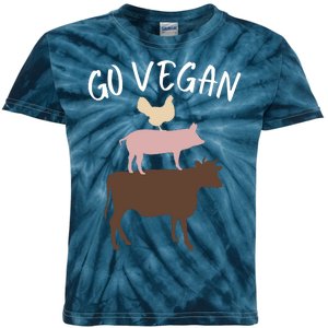 Go Vegan Or Go Home Vegetarian Funny Vegan Veganism Diet Go Vegan Kids Tie-Dye T-Shirt