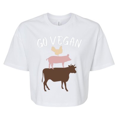 Go Vegan Or Go Home Vegetarian Funny Vegan Veganism Diet Go Vegan Bella+Canvas Jersey Crop Tee