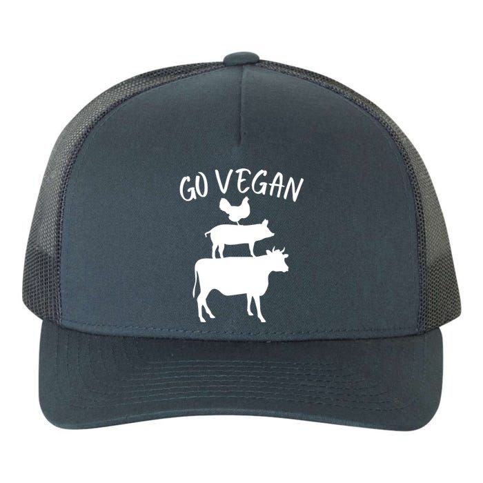 Go Vegan Or Go Home Vegetarian Go Vegan Funny Vegan Veganism Diet Yupoong Adult 5-Panel Trucker Hat