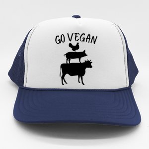 Go Vegan Or Go Home Vegetarian Go Vegan Funny Vegan Veganism Diet Trucker Hat