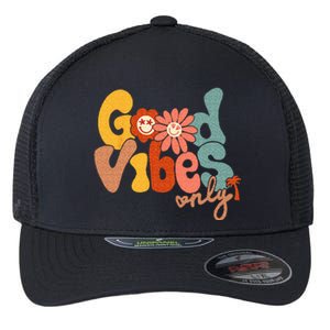 Good Vibes Only Flower Hawaii Beach Summer Vacation Family Flexfit Unipanel Trucker Cap