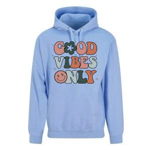 Good Vibes Only Peace Love 60s 70s Tie Dye Groovy Hippie Unisex Surf Hoodie