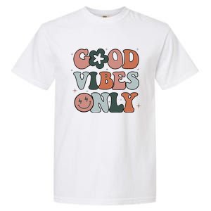 Good Vibes Only Peace Love 60s 70s Tie Dye Groovy Hippie Garment-Dyed Heavyweight T-Shirt