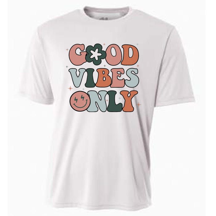 Good Vibes Only Peace Love 60s 70s Tie Dye Groovy Hippie Cooling Performance Crew T-Shirt