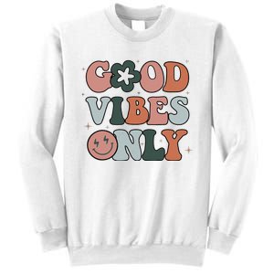 Good Vibes Only Peace Love 60s 70s Tie Dye Groovy Hippie Sweatshirt