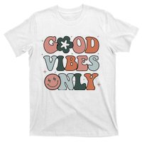 Good Vibes Only Peace Love 60s 70s Tie Dye Groovy Hippie T-Shirt