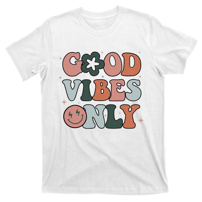 Good Vibes Only Peace Love 60s 70s Tie Dye Groovy Hippie T-Shirt