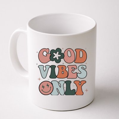 Good Vibes Only Peace Love 60s 70s Tie Dye Groovy Hippie Coffee Mug