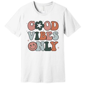 Good Vibes Only Peace Love 60s 70s Tie Dye Groovy Hippie Premium T-Shirt