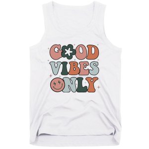 Good Vibes Only Peace Love 60s 70s Tie Dye Groovy Hippie Tank Top