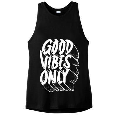 Good Vibes Only Cool Retro Ladies PosiCharge Tri-Blend Wicking Tank