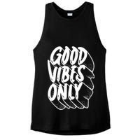 Good Vibes Only Cool Retro Ladies PosiCharge Tri-Blend Wicking Tank