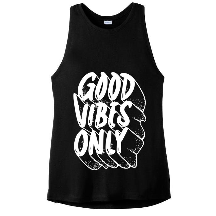 Good Vibes Only Cool Retro Ladies PosiCharge Tri-Blend Wicking Tank