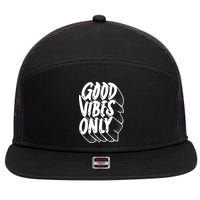 Good Vibes Only Cool Retro 7 Panel Mesh Trucker Snapback Hat