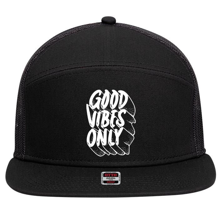 Good Vibes Only Cool Retro 7 Panel Mesh Trucker Snapback Hat