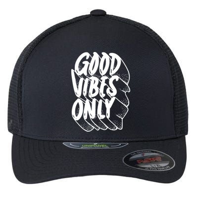 Good Vibes Only Cool Retro Flexfit Unipanel Trucker Cap