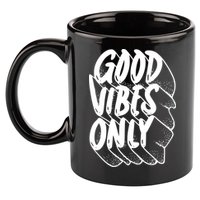 Good Vibes Only Cool Retro 11oz C Handle Ceramic Mug