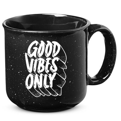 Good Vibes Only Cool Retro 15oz Campfire Ceramic Mug