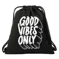 Good Vibes Only Cool Retro Drawstring Bag