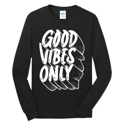 Good Vibes Only Cool Retro Tall Long Sleeve T-Shirt