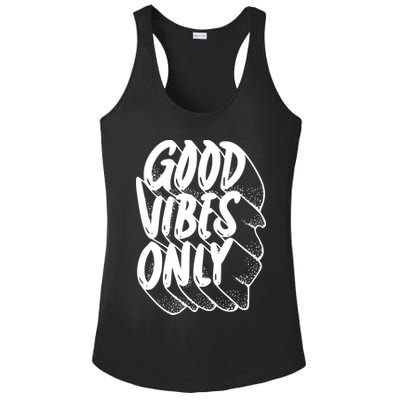 Good Vibes Only Cool Retro Ladies PosiCharge Competitor Racerback Tank
