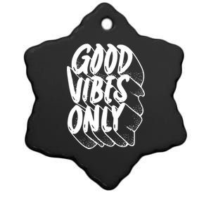 Good Vibes Only Cool Retro Ceramic Star Ornament