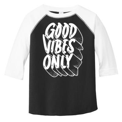 Good Vibes Only Cool Retro Toddler Fine Jersey T-Shirt