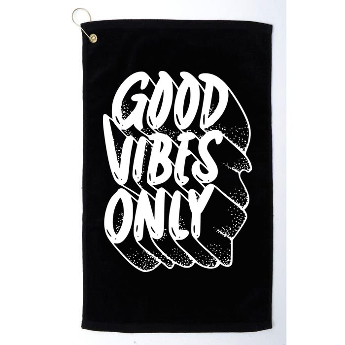 Good Vibes Only Cool Retro Golf Towel