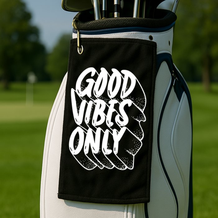 Good Vibes Only Cool Retro Golf Towel