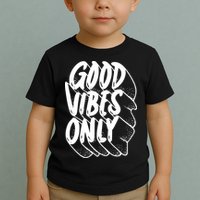Good Vibes Only Cool Retro Toddler T-Shirt
