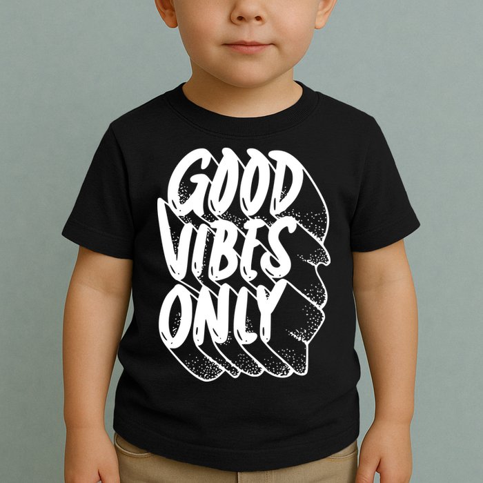 Good Vibes Only Cool Retro Toddler T-Shirt