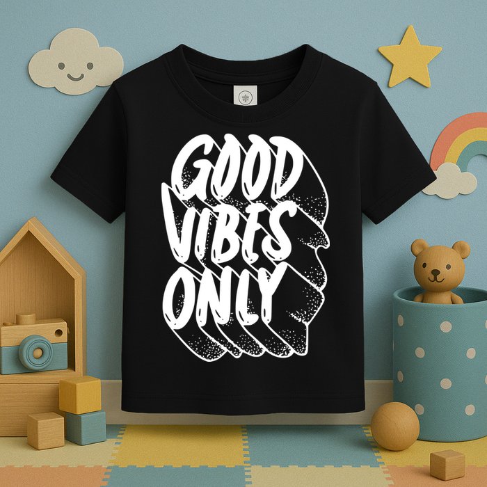 Good Vibes Only Cool Retro Toddler T-Shirt