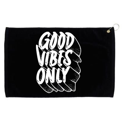 Good Vibes Only Cool Retro Grommeted Golf Towel