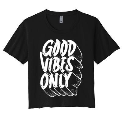 Good Vibes Only Cool Retro Crop Top