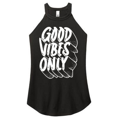 Good Vibes Only Cool Retro Women's Perfect Tri Rocker Tank