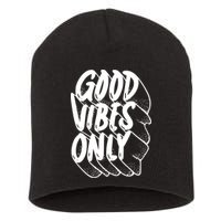 Good Vibes Only Cool Retro Short Acrylic Beanie