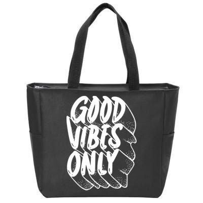 Good Vibes Only Cool Retro Zip Tote Bag