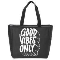 Good Vibes Only Cool Retro Zip Tote Bag