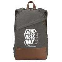 Good Vibes Only Cool Retro Cotton Canvas Backpack