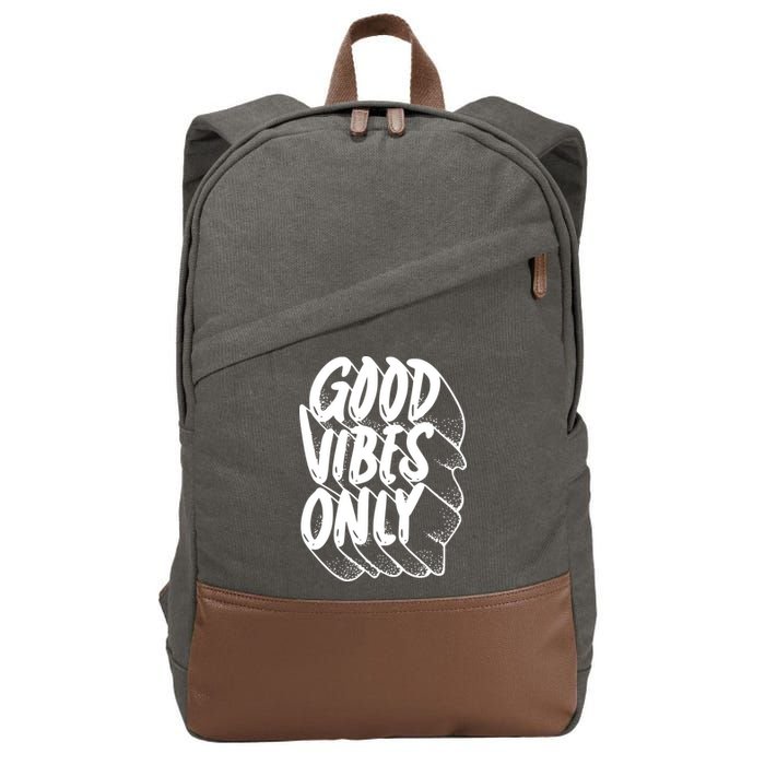 Good Vibes Only Cool Retro Cotton Canvas Backpack
