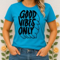Good Vibes Only Cool Retro Womens T-Shirt