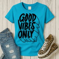 Good Vibes Only Cool Retro Womens T-Shirt
