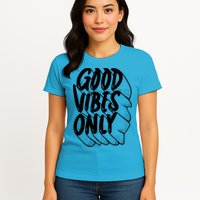 Good Vibes Only Cool Retro Womens T-Shirt